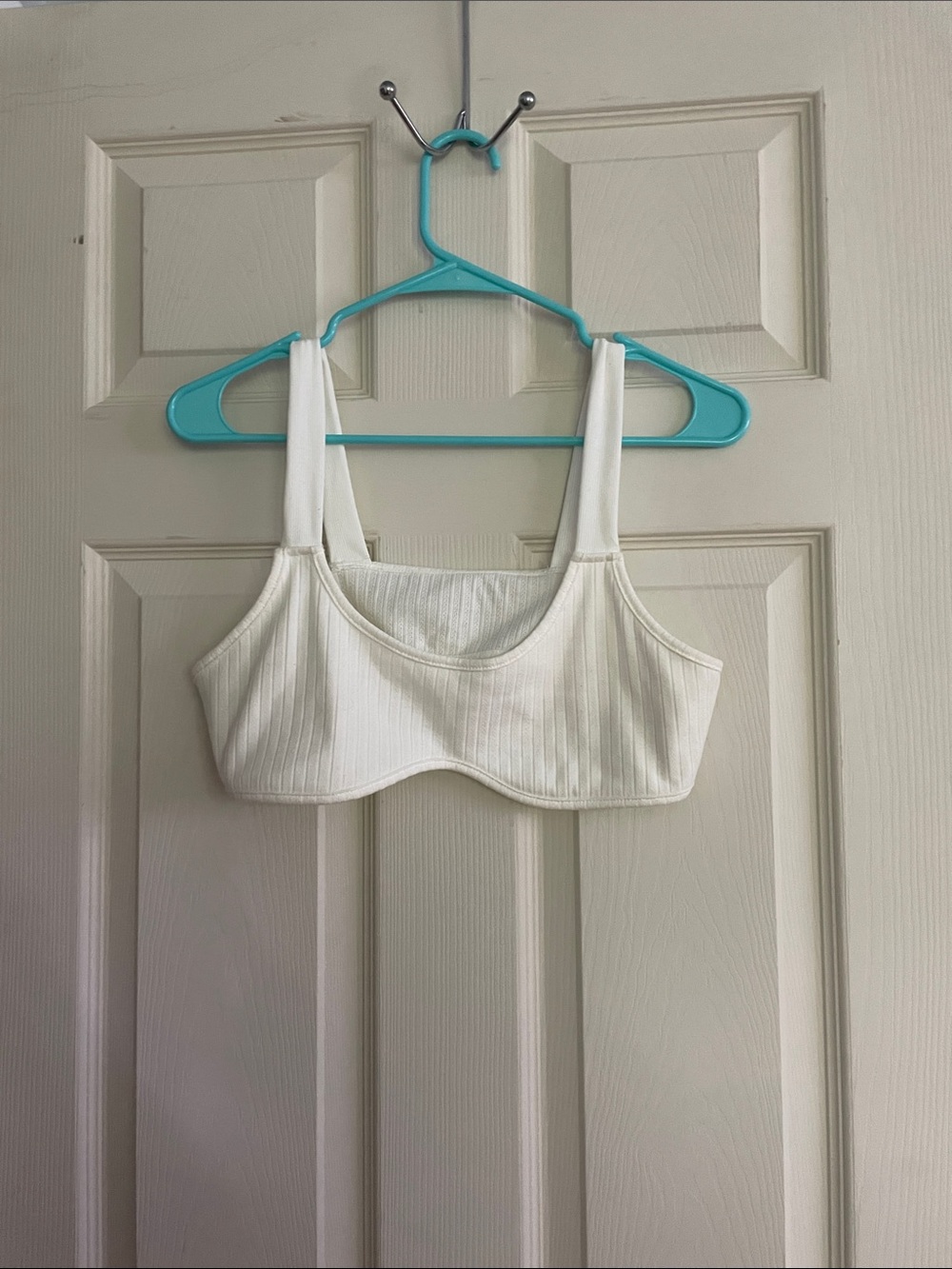 White Ribbed  Crop Top